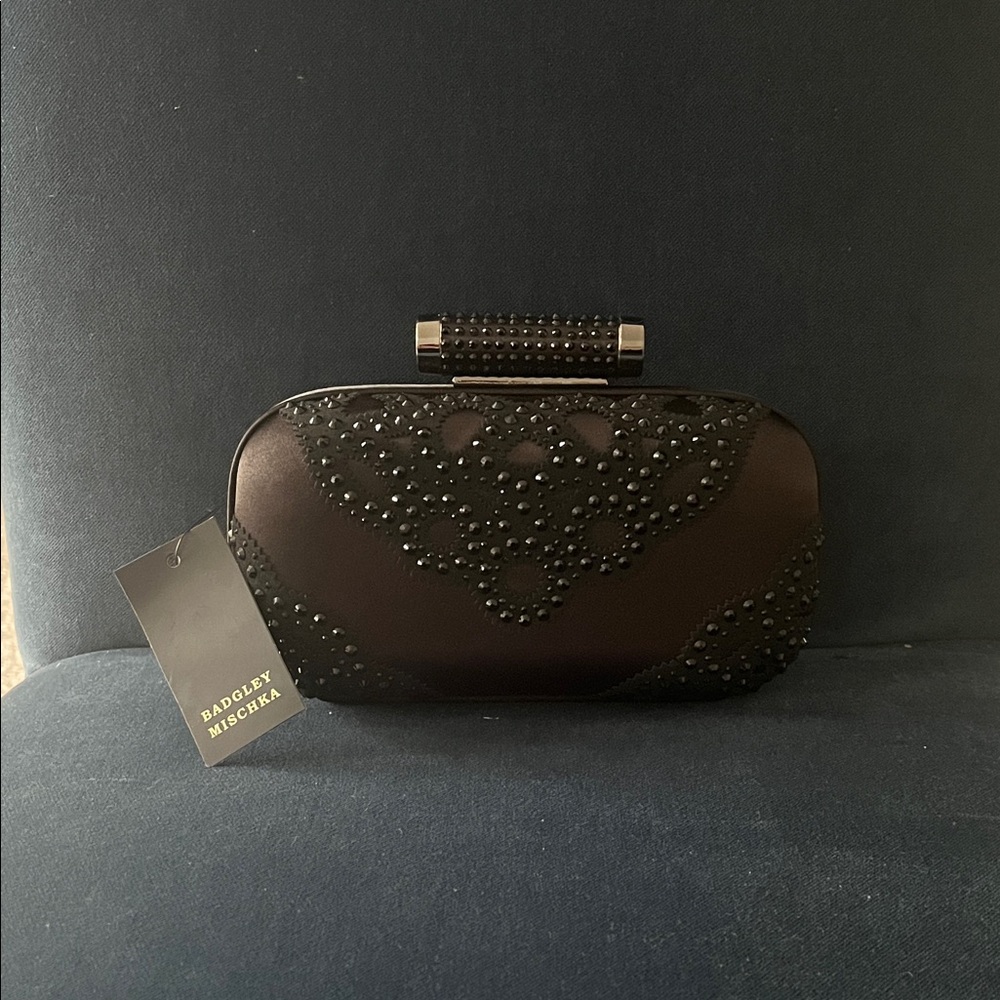 Badgley Mischka Black Embellished Clutch